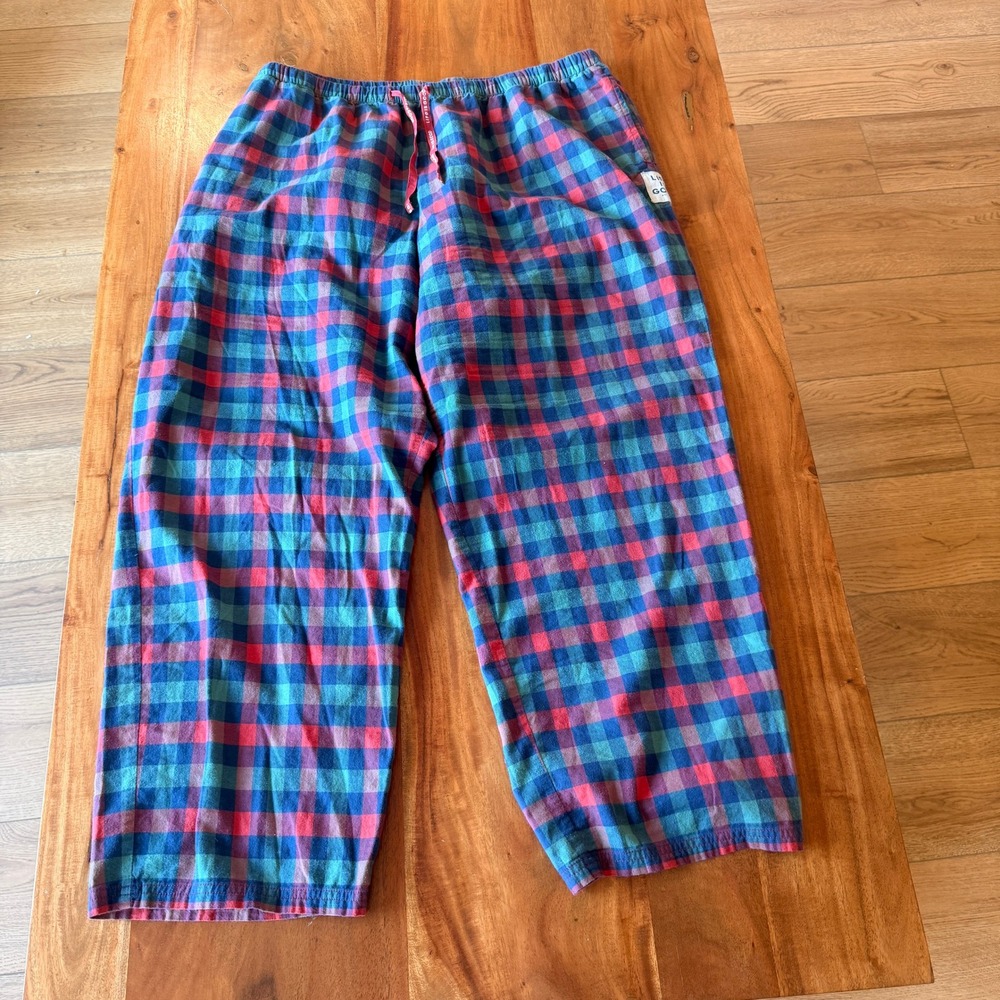 Life is Good Men's Red/Blue/Green Plaid Pajama Pants Size XXL
